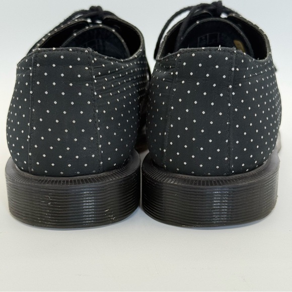VTG Dr. Martens Polka Dot Oxford Shoes – Black Canvas Lace-Up Classic Punk Style - Picture 9 of 15